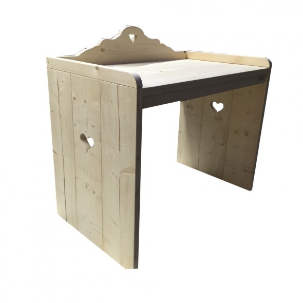 steigerhouten kinderbureau Hart, nieuw hout  en onbehandeld