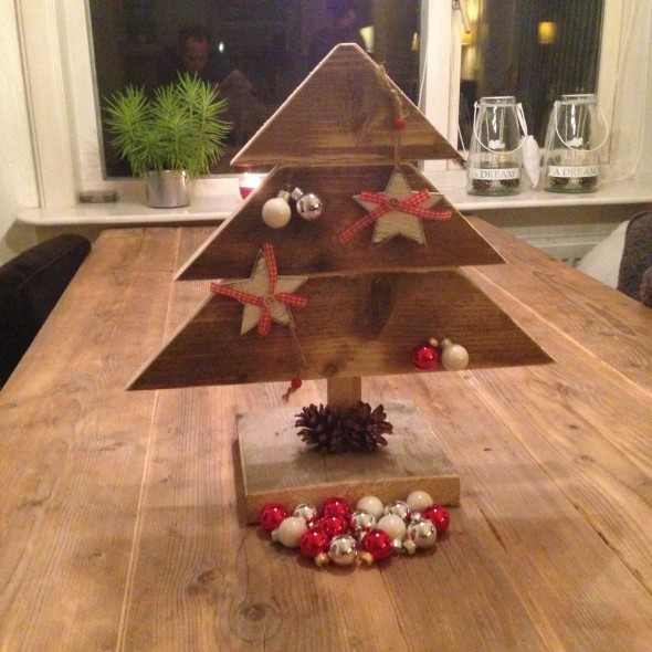 Steigerhouten Kerst Boom, oud hout (onbehandeld)
