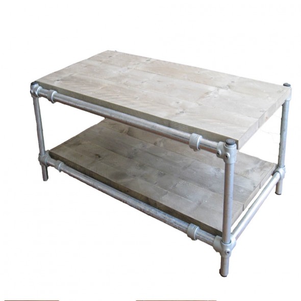 Steigerhouten Salontafel monica , verouderd  hout en onbehandeld 
