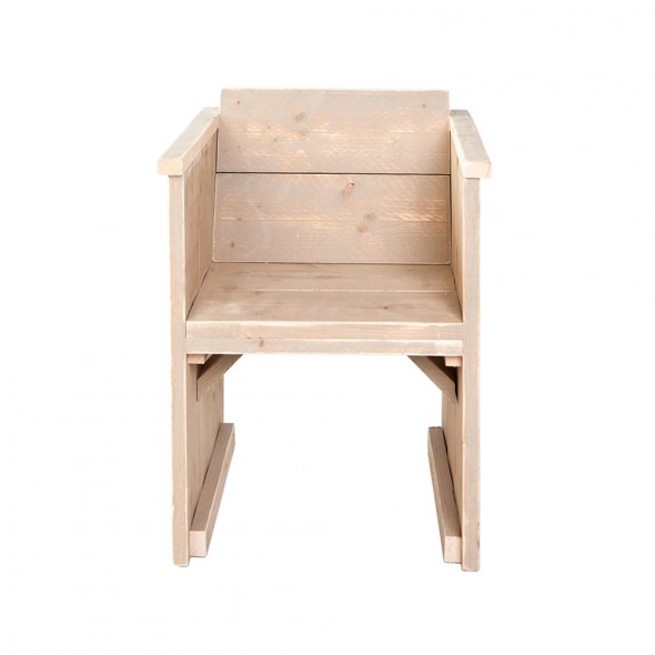 Steigerhouten stoel Diner, onbehandeld hout