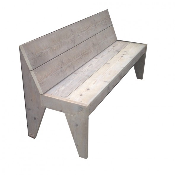 Steigerhouten zitbank Gijs 2, gebruikt  hout en onbehandeld