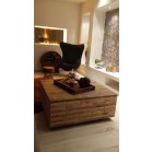 steigerhout salontafel kops, oud hout en transparante beits behandeling
