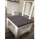 Steigerhouten salontafel Luca 3, nieuw steigerhout met een combinatie van dekkend wit en donkergrijze beits