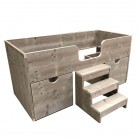 Steigerhouten kajuitbed Kiddi, verouderd hout en onbehandeld