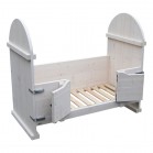 Steigerhouten peuterledikant Ruby, nieuw hout met witte beits