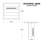 Afmetingen statafel Hein 104 x 104 cm