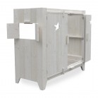 Steigerhouten Bedstee Bjorn Zijraampje, nieuw hout en witte beits behandeling