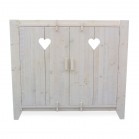 Steigerhouten Bedstee Maud 2, nieuw hout met witte beits behandeling 