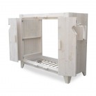 Steigerhouten Bedstee Maud 1, nieuw hout met witte beits behandeling 