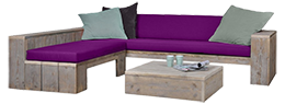 Steigerhouten lounge bank